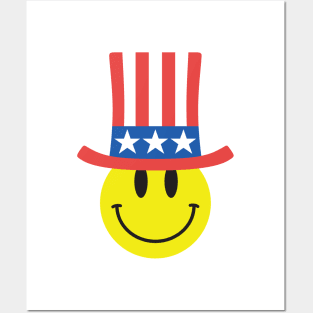 Happy Face Emoji Uncle Sam Posters and Art